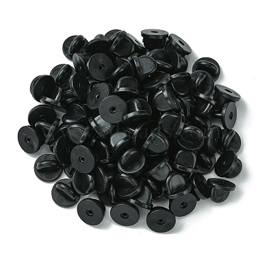 Black Silicone Lapel Pin Backs
