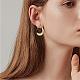 Chunky Hoop Earrings Open Oval Drop Earrings Teardrop Hoop Dangle Earrings Pull Through Hoop Earrings Threader Hoops Earrings Statement Jewelry Gift for Women(JE1071A)-6