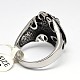 Personalized 304 Stainless Steel Skull Wide Band Rings for Men(RJEW-F018-15)-2