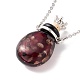 Glass Perfume Vial with Crown Pendant Necklace(NJEW-H218-01D)-1