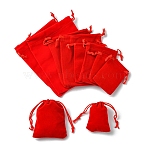 30Pcs Rectangle Velvet Pouches, Candy Gift Bags Christmas Party Wedding Favors Bags, Red, 7~15x5~12cm(TP-FS0001-02D)