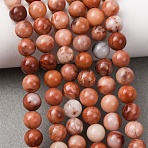Natural Pink Aventurine Beads Strands, Round, 6mm, Hole: 1mm, about 61pcs/strand, 15 inch(38cm)(G-G735-41-6mm)