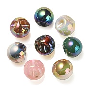 UV Plating Rainbow Iridescent Acrylic Beads, Round, Mixed Color, 16.5mm, Hole: 3mm(OACR-P015-05B)