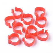 Plastic Poultry Leg Bands, Bird Chicks Ducks Chicken Clip-on Rings, Red, 21x21x10mm(KY-WH0022-02A)