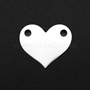 201 Stainless Steel Links, Heart, Laser Cut, Stamping Blank Tag, Stainless Steel Color, 8.5x10x1mm, Hole: 1.2mm(STAS-R111-JA665)