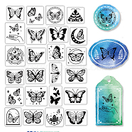 PVC Plastic Stamps, for DIY Scrapbooking, Photo Album Decorative, Cards Making, Stamp Sheets, Butterfly Pattern, 16x11x0.3cm(DIY-WH0167-57-0259)