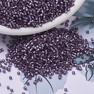 MIYUKI Delica Beads, Cylinder, Japanese Seed Beads, 11/0, (DB0695) Transparent Silver-lined Frosted Violet, 1.3x1.6mm, Hole: 0.8mm, about 2000pcs/10g(X-SEED-J020-DB0695)