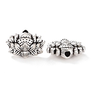 Tibetan Style Alloy Beads, Lotus Flower, Antique Silver, 8.5x12x4.5mm, Hole: 1.6mm, 892pcs/1000g(FIND-H038-21AS)