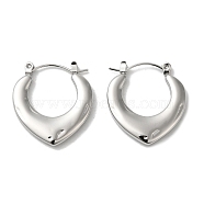 304 Stainless Steel Hoop Earrings for Women, Taerdrop, Stainless Steel Color, 25x23x3mm(EJEW-Z026-20P)