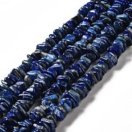 Natural Lapis Lazuli Beads Strands, Nuggets, 8x1.5mm, Hole: 1mm, about 132pcs/strand, 15.83''(40.2cm)(G-B026-04)