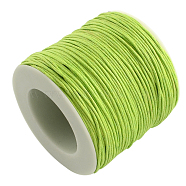 Waxed Cotton Thread Cords, Green Yellow, 1mm, about 100yards/roll(300 feet/roll)(YC-R003-1.0mm-231)