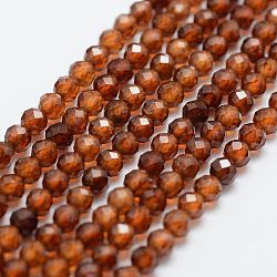 Natural Garnet Bead Strands, Round, Faceted, 4mm, Hole: 0.5mm, about 103~110pcs/strand, 15.3 inch(39cm)(X-G-G663-03-4mm)