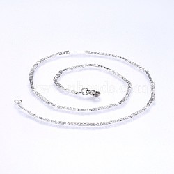 304 Stainless Steel Mariner Link Chains Necklaces, Stainless Steel Color, 17.71 inch(45cm), 2.5mm(NJEW-P223-05P)