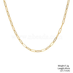 Gold Plated Stainless Steel  Paperclip Chain Necklace (BK0244-4)
