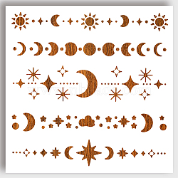 PET Hollow Out Drawing Painting Stencils, for DIY Scrapbook, Photo Album, Moon, 300x300mm(DIY-WH0405-0023)