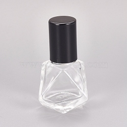 8ml Refillable Glass Empty Roller Ball Bottle, with PP Plastic Caps, for Perfume, Essential Oil, Black, 5.2x3.65x3.75cm, Capacity: about 8ml(0.27 fl. oz)(X-MRMJ-WH0059-74)