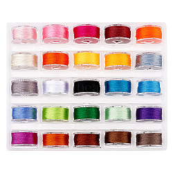 Polyester Sewing Threads, for Sewing Supplies, Computerized Embroidery, Colorful, 0.1mm, about 80m/roll; 1 roll/color, 25 colors, 25 rolls/box(SENE-WH0001-01)