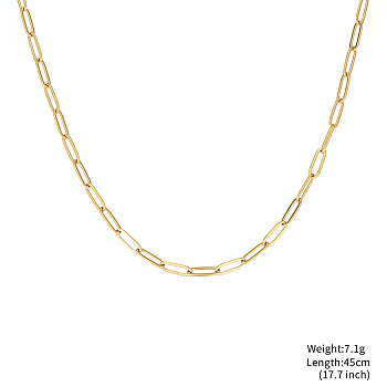 Gold Plated Stainless Steel  Paperclip Chain Necklaces
