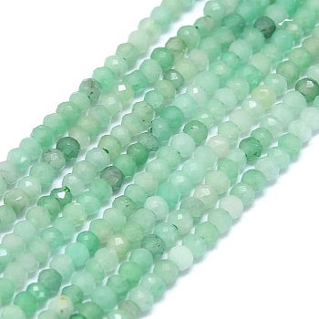 Natural Emerald Quartz Beads Strands, Faceted, Rondelle, 2~2.5x2mm, Hole: 0.5mm, about 223~226pcs/strand, 14.96~15.16 inch(38~38.5cm)