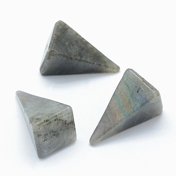 Natural Labradorite Beads, Cone, Undrilled/No Hole Beads, Triangle, 25~28x14x14.5mm