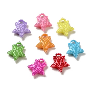 Opaque Acrylic Pendants, Craft Style, Flower, Mixed Color, 17x14.5x4.5mm, Hole: 2.7mm, 1470pcs/500g