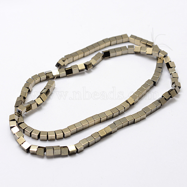 Electroplate Non-magnetic Synthetic Hematite Beads Strands(G-J170A-3x3mm-08)-3