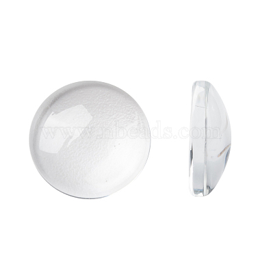 14mm Clear Flat Round Glass Cabochons