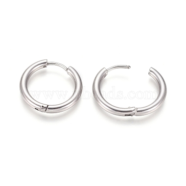 304 Stainless Steel Huggie Hoop Earrings(EJEW-F111B-19mm-P)-3