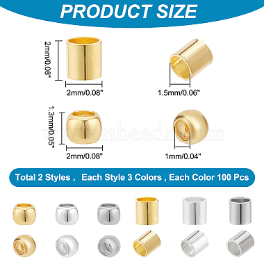 Elite 600Pcs 6 Style Brass Beads(KK-PH0009-58)-3