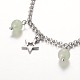 Moon & Star Stainless Steel Gemstone Charm Bracelets(BJEW-JB01935)-4