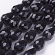 Black Faceted Glass Teardrop Beads Strands(X-GLAA-E010-10x15mm-17)-1