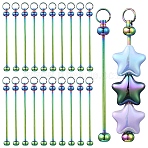 20Pcs Iron Beadable Keychain Bar for Jewelry Making DIY Crafts, Rainbow Color, 7.8cm(IFIN-YW0003-98B)