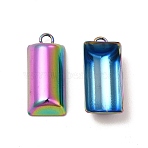 Ion Plating(IP) 
304 Stainless Steel Pendants, Half Column Charm, Rainbow Color, 19x17.5x4.5mm, Hole: 1.6mm(STAS-I671-10MC)