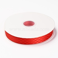 Polyester Ribbons, Grid Pattern, for DIY Gift Packing, Orange Red, 1 inch(26mm), about 100 yard/roll(91.44m/roll)(OCOR-O011-B02)
