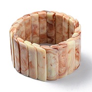 Acrylic Imitation Gemstone Beaded Stretch Bracelet, Tile Bracelet, Misty Rose, Inner Diameter: 2-1/4 inch(5.6cm)(BJEW-B074-01A)