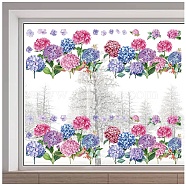 PVC Window Static Stickers, Rectangle Shape, for Window Decoration, Flower, 380x1160mm(AJEW-WH0385-0018)