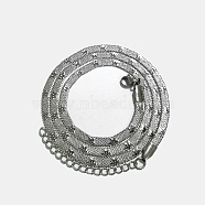 304 Stainless Steel Herringbone Chain Necklaces, Stainless Steel Color, 17.80 inch(45.2cm)(NJEW-P282-06P)