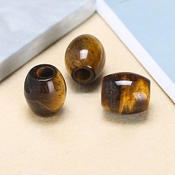 Natural Tiger Eye European Beads, Large Hole Bead Beads, Barrel, 18x16mm, Hole: 6mm(PW-WG36421-05)