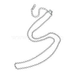 304 Stainless Steel Rolo Chain Necklace for Men Women, Stainless Steel Color, 15.67 inch(39.8cm)(NJEW-YW0001-18)