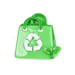 Environmental Protection Theme Opaque Resin Cabochons, Shopping Bag, 25.5x24.5x9mm(CRES-Z013-03C)