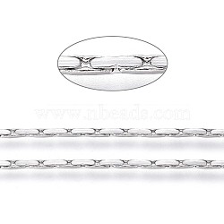 304 Stainless Steel Cardano Chains, Unwelded, Stainless Steel Color, 1mm(CHS-I005-04P)