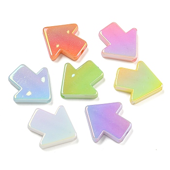 UV Plating Opaque Acrylic Beads, Iridescent, Arrow, Mixed Color, 25.5x25x5mm, Hole: 2.5mm