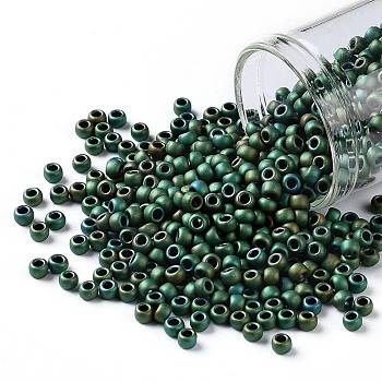 TOHO Round Seed Beads, Japanese Seed Beads, (710) Matte Color Aquarius, 8/0, 3mm, Hole: 1mm, about 222pcs/10g