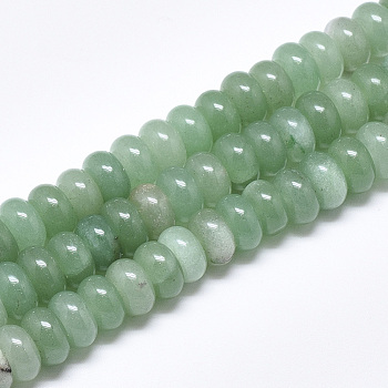 Natural Green Aventurine Beads Strands, Rondelle, 10x6mm, Hole: 1mm, about 67pcs/strand, 15.3 inch