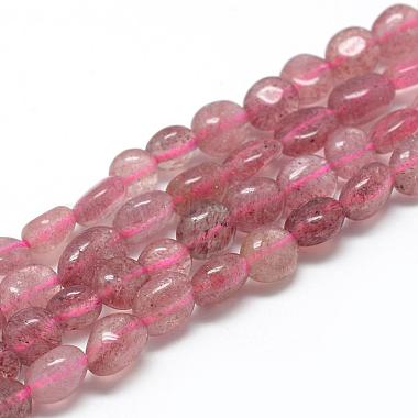 6mm Oval Strawberry Quartz Beads