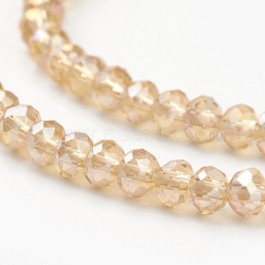 Chapelets de perles en verre galvanoplastique(X-EGLA-D020-6x4mm-49)-2