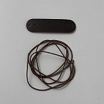 Leather Notebook Protective Cover, Rectangle, Coffee, 75x21x2mm, Hole: 2.5mm(FIND-WH20007-147D-01)