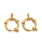304 Stainless Steel Spring Ring Clasps, Golden, 24x18x4.5mm, Hole: 3mm & 13mm(STAS-K288-03E-G)