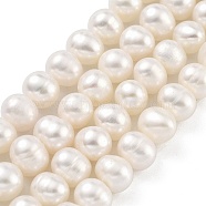 Natural Cultured Freshwater Pearl Beads Strands, Potato, Old Lace, 7~8mm, Hole: 0.6mm, about 26pcs/strand, 6.69 inch(17cm)(PEAR-C003-18C)