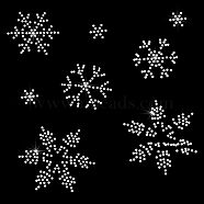 Snowflake Glitter Hotfix Rhinestone, Iron on Patches, Dress Shoes Garment Decoration, Crystal, 15~70mm(DIY-WH0001-49)